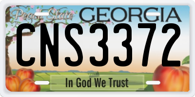 GA license plate CNS3372