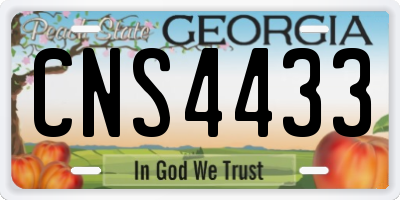 GA license plate CNS4433
