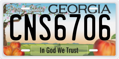 GA license plate CNS6706
