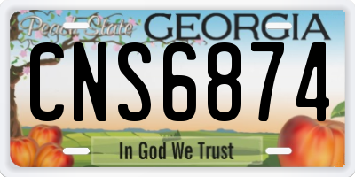 GA license plate CNS6874