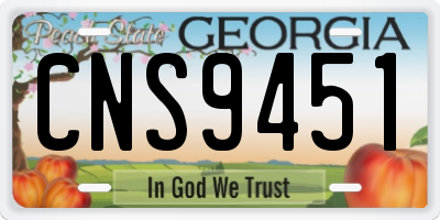 GA license plate CNS9451