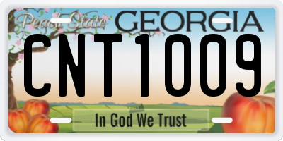 GA license plate CNT1009