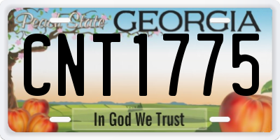 GA license plate CNT1775