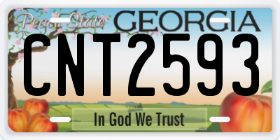 GA license plate CNT2593