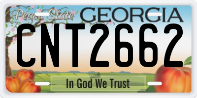 GA license plate CNT2662