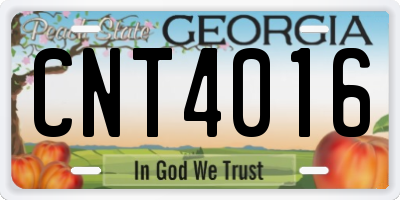 GA license plate CNT4016