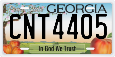 GA license plate CNT4405
