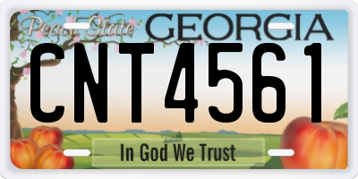 GA license plate CNT4561