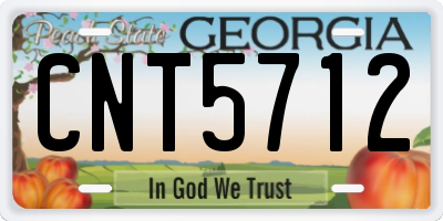 GA license plate CNT5712