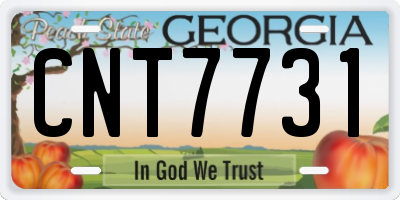 GA license plate CNT7731