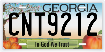 GA license plate CNT9212