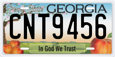 GA license plate CNT9456