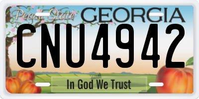 GA license plate CNU4942