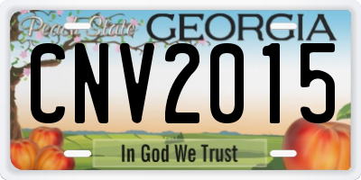 GA license plate CNV2015
