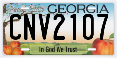 GA license plate CNV2107
