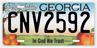 GA license plate CNV2592