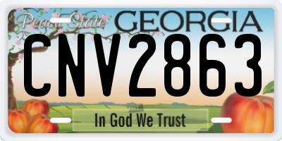 GA license plate CNV2863