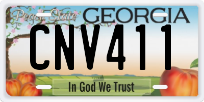 GA license plate CNV411