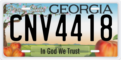GA license plate CNV4418
