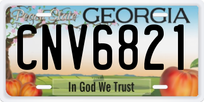 GA license plate CNV6821