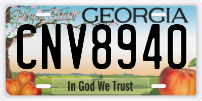GA license plate CNV8940