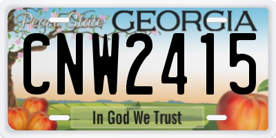 GA license plate CNW2415