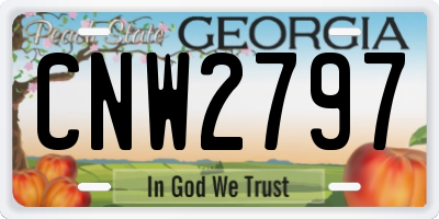 GA license plate CNW2797