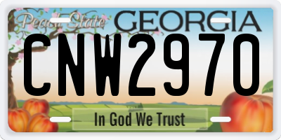 GA license plate CNW2970