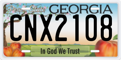 GA license plate CNX2108
