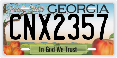 GA license plate CNX2357