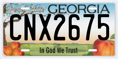 GA license plate CNX2675
