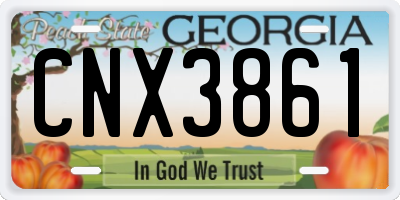 GA license plate CNX3861