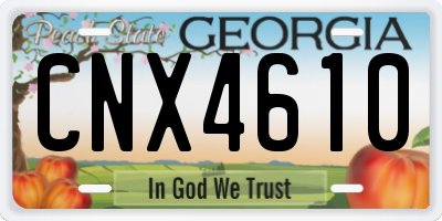 GA license plate CNX4610