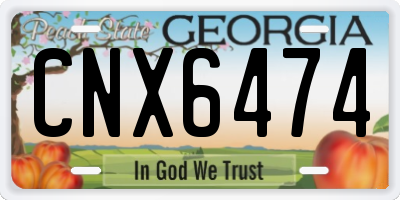 GA license plate CNX6474