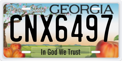 GA license plate CNX6497
