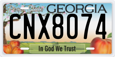 GA license plate CNX8074