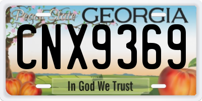 GA license plate CNX9369