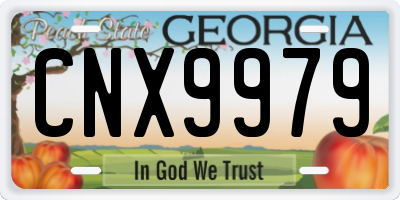 GA license plate CNX9979