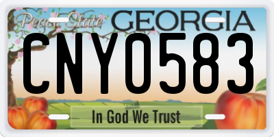 GA license plate CNY0583