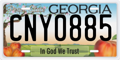 GA license plate CNY0885