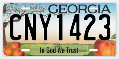 GA license plate CNY1423