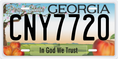 GA license plate CNY7720