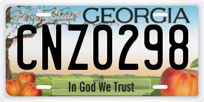 GA license plate CNZ0298