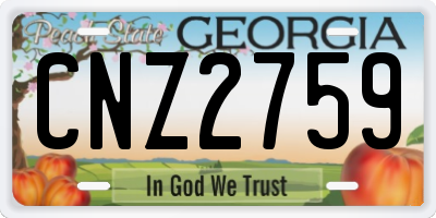 GA license plate CNZ2759