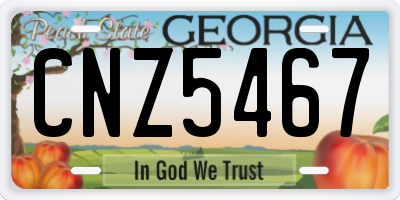 GA license plate CNZ5467