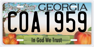 GA license plate COA1959