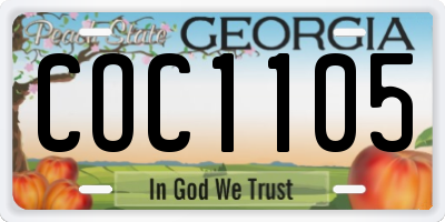 GA license plate COC1105