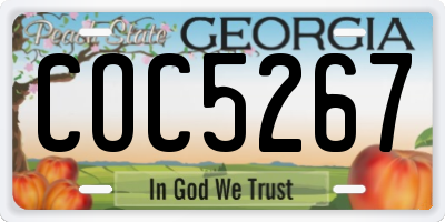 GA license plate COC5267