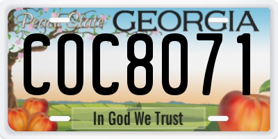 GA license plate COC8071