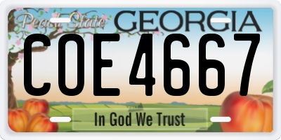 GA license plate COE4667